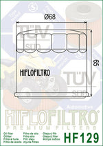 HIFLOFILTRO Oil Filter - HF129 HF129