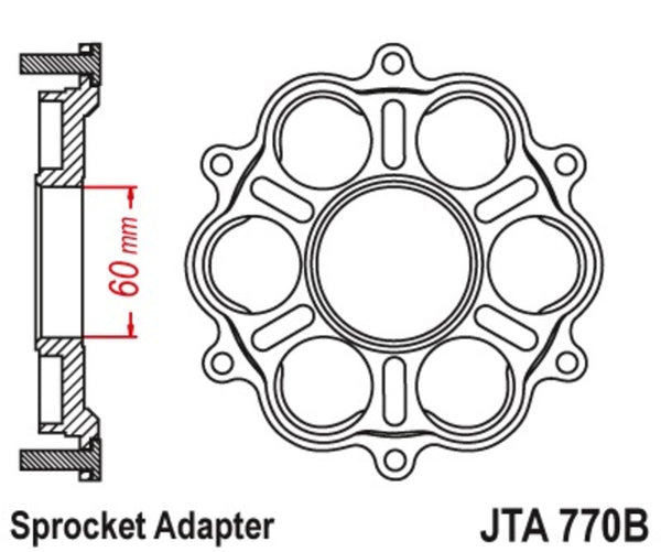 JT Sprock hátsó láncszekrénye - 6 SilentBloc Ducati Panigale/Monster JTA770B