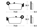 Tecnium Street Organic Brake Pads - MA104 1022329