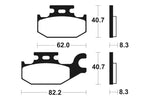 Tecnium Racing MX/ATV Sintered Metal Brake Pads - Mor335 1022988