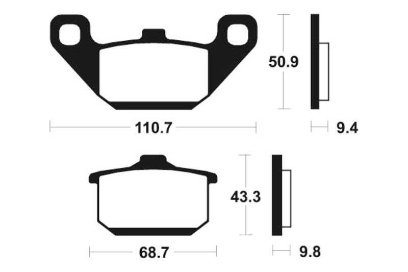 Tecnium Street Performance Sintered Metal Brake Pads - MR57 1023096