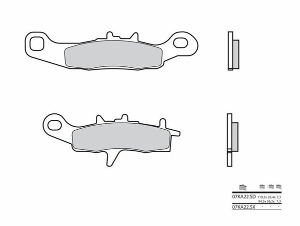 Brembo off -rove -szintered fémfékpárnák - 07ka222SD 07KA22SD