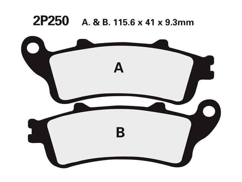 NISSIN Street Semi-Metallic Brake pads - 2P-250NS 2P-250NS