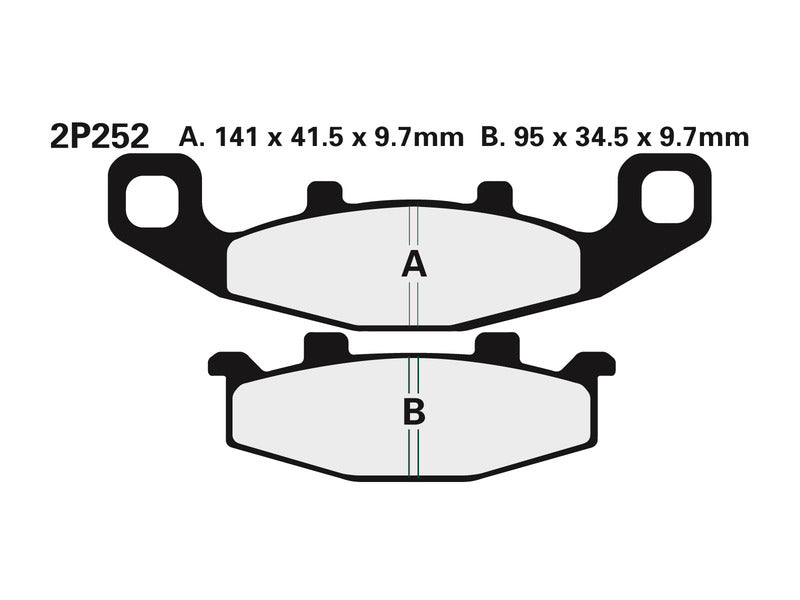 NISSIN Street Semi-Metallic Brake pads - 2P-252NS 2P-252NS