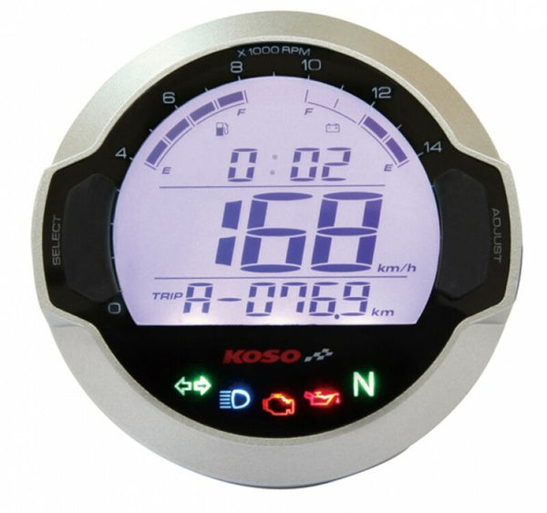 KOSO D64 GP stílusú univerzális kerek többfunkció LCD Digital Meter BB642W10