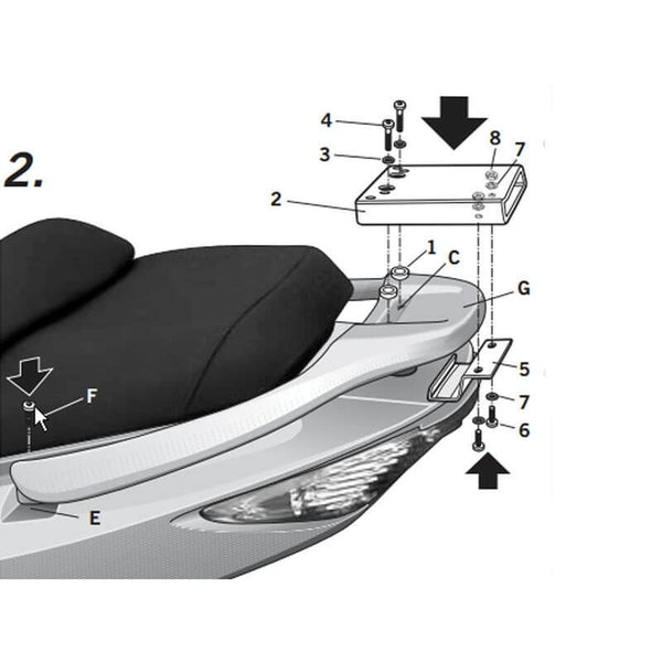 Shad Top Master illesztő készlet - KYMCO K0XC55ST