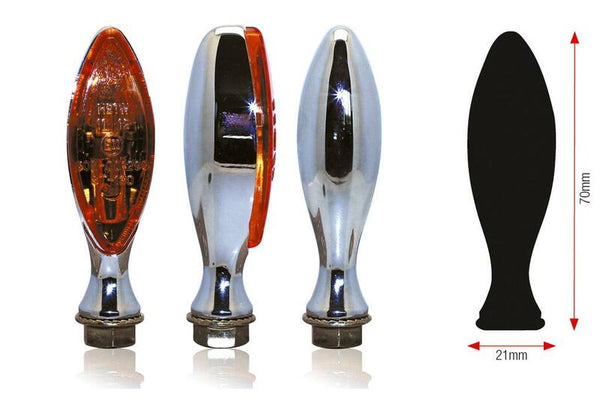 BIHR ELISE BLINKERS - krómozott fém narancssárga lencsével | Universal 02-130CHE (pár)