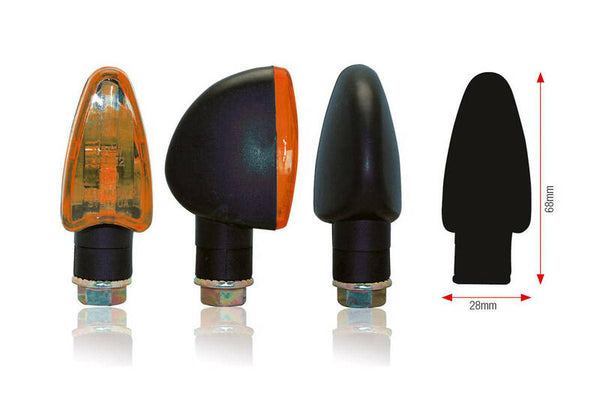 BIHR háromszög villogó - Fekete narancssárga lencsével | Universal 001-1 (pár)