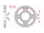 AFAM Steel Standard bakre kedjehjul 10401 - 530 för Honda CB-modeller. Hållbart stålmaterial med exakt passform och måttspecifikationer.