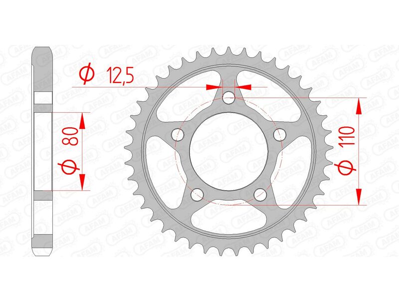 AFAM Steel Standard Rear Sprock 10605 - 530