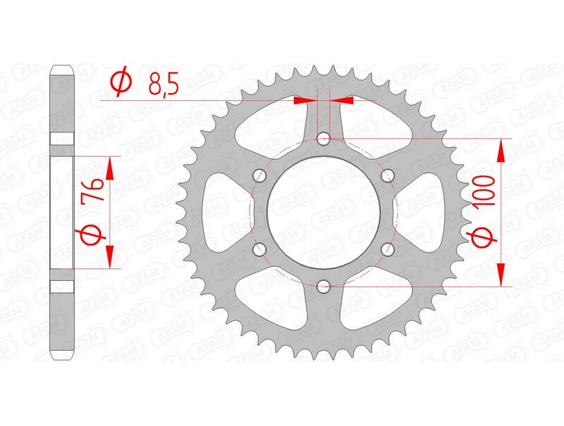 AFAM Steel Standard hátsó láncpolor 12227 - 428