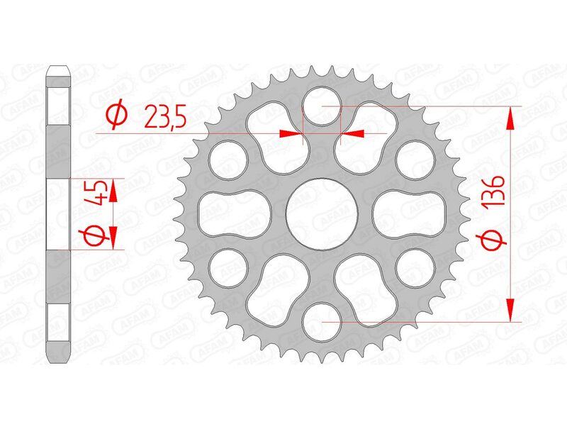 AFAM Steel Standard Hátsó Sprock 12325 - 428