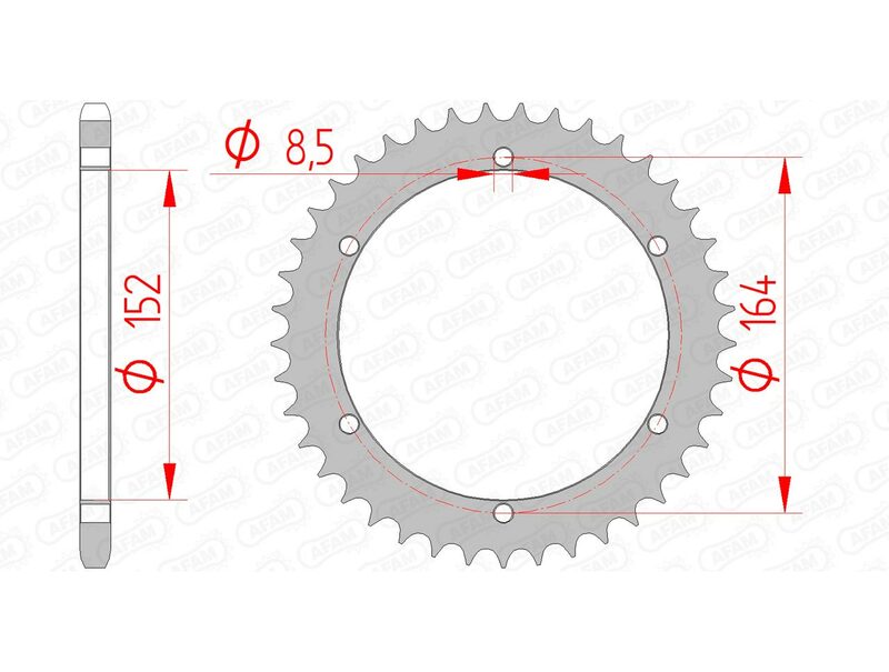 AFAM STEEL STANDARD REAR SPROPET 12502 - 520