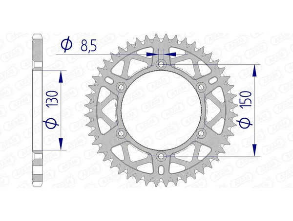 AFAM alumínium ultra-fényes öntisztító hüvelykapocs 13323-520 13323+50