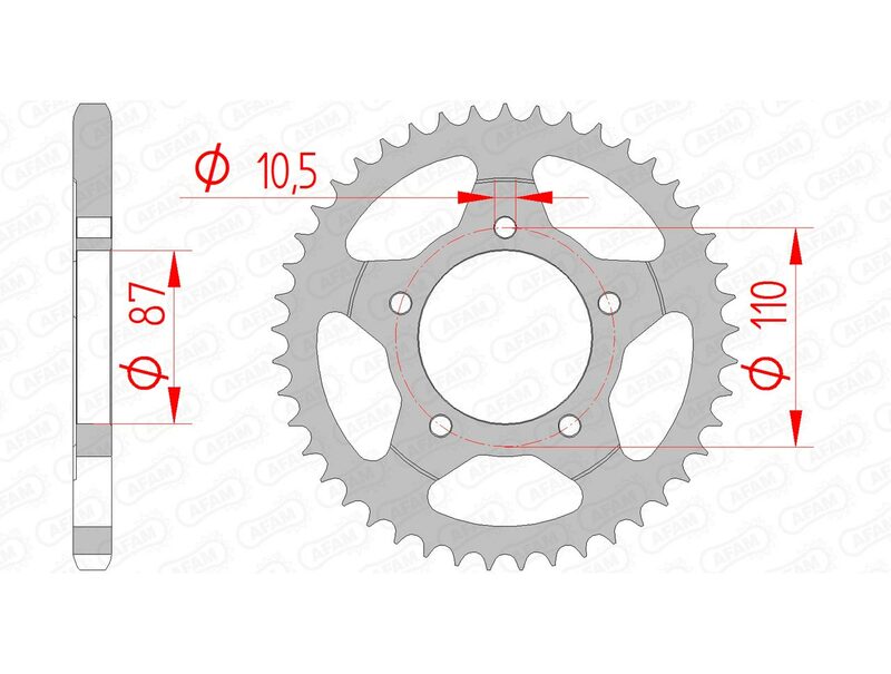 AFAM Steel Standard Rear Sprock 14404 - 525