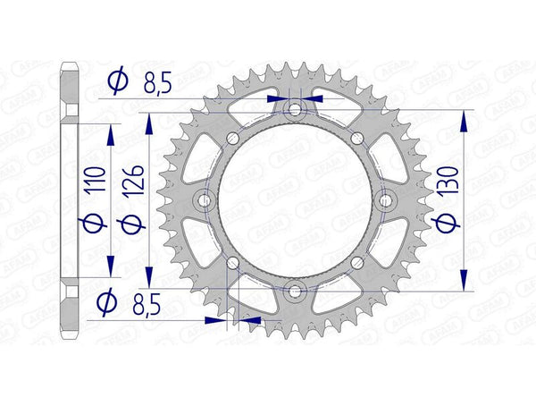 AFAM alumínium ultra-fényes öntisztító hüvelykapocs 17107420 17107+47