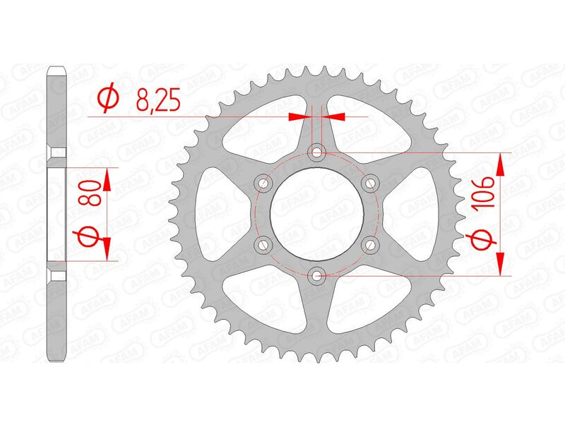 AFAM Steel Standard Rear Sprock 35204 - 520