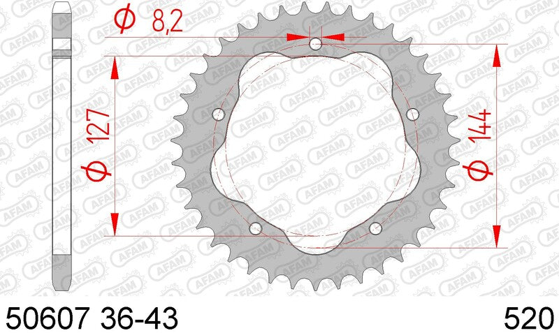 AFAM Steel Standard hátsó Spropet 50607 - 520 - AFAM hátsó Spropet hordozóra van szükség