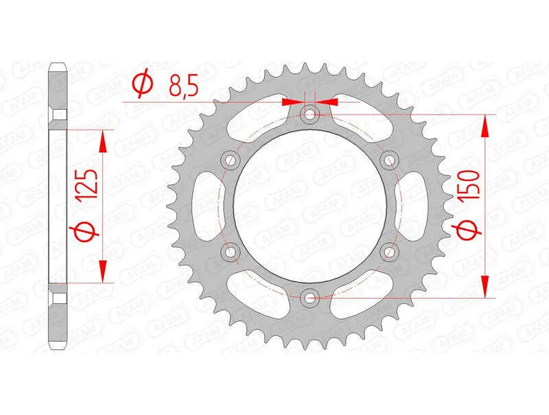 AFAM Steel Standard Hátsó Sprock 71304 - 520