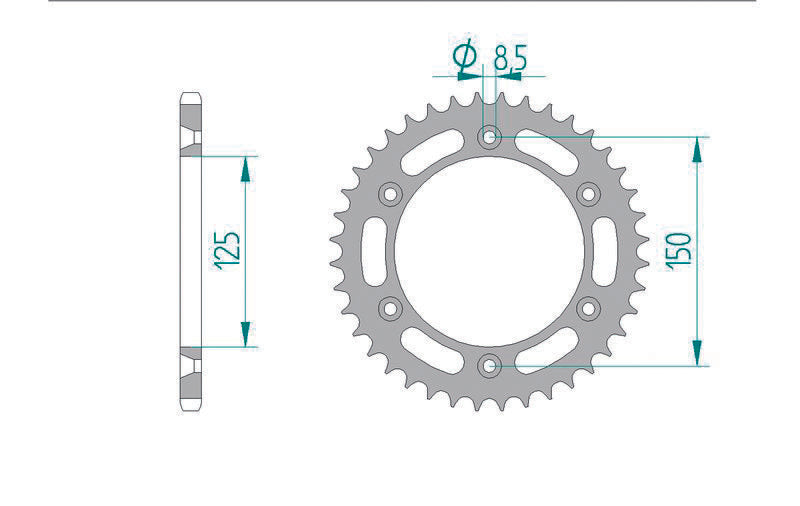 AFAM Steel Standard Hátsó Sprock 71304 - 520