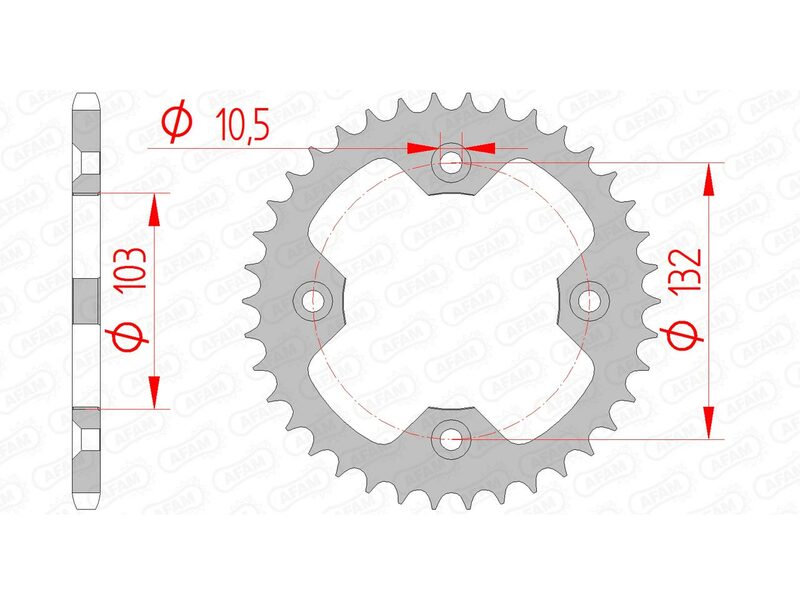 AFAM Steel Standard Hátsó Sprock 71305 - 520