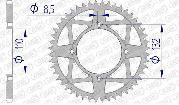 AFAM alumínium ultra-fényes öntisztító randera sprock 72306-520 72306+46