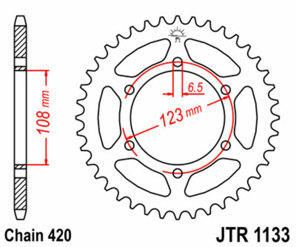 A JT Sprock acél szabványának hátsó láncszeme 1133 - 420 JTR1133.52