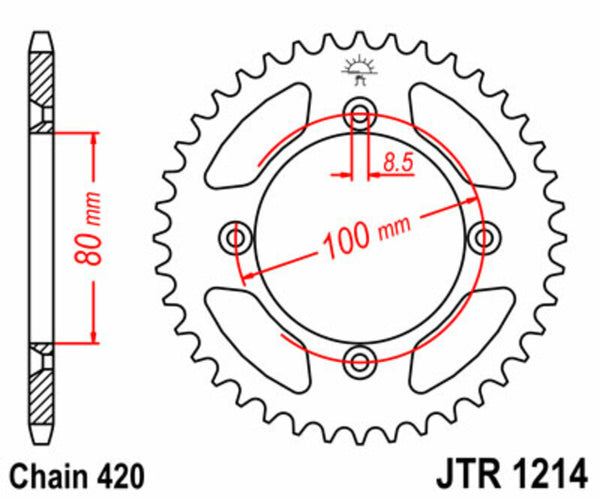A JT Sprock acél szabványos hátsó láncszalagja 1214 - 420 JTR1214.46