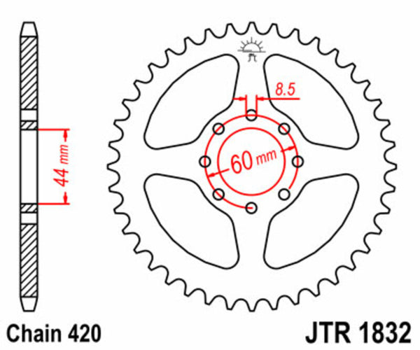 A JT Sprock acél szabványa 1832 - 420 JTR1832.52