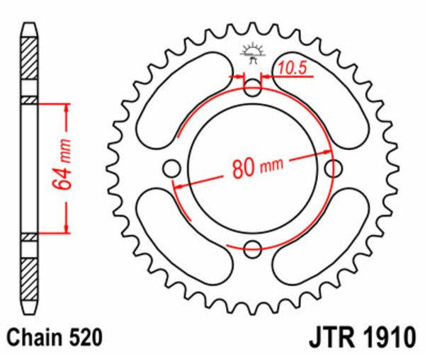 JT Sprock's Steel Standard Rear Sprock 1910 - 520 JTR1910.32