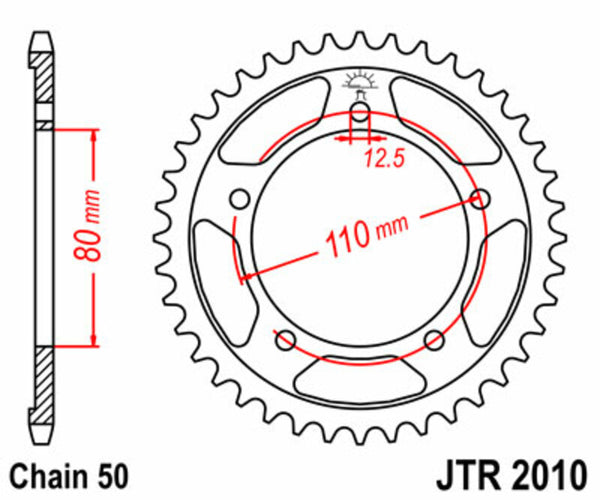 A JT Sprock acél szabványos hátsó láncszalagja 2010 - 530 JTR2010.48