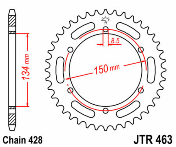 JT Sprock's Steel Standard Rear Sprock 463 - 428 JTR463.48