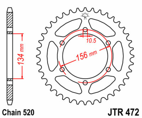 JT Sprock's Steel Standard Rear Sprock 472 - 520 JTR472.40