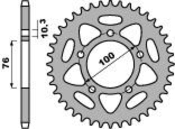 PBR Ultra -fényű alumínium hátsó spropet 4456 - 525 4456 41 L