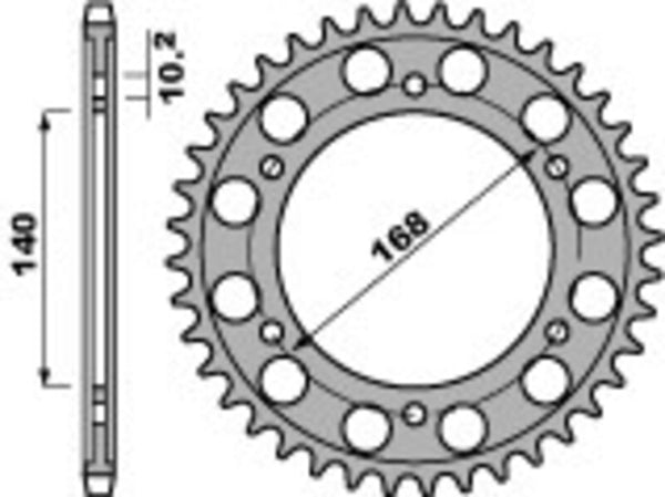 PBR Standard C45 Acél Hátsó Sprock 4613 - 525 4613 47 C45