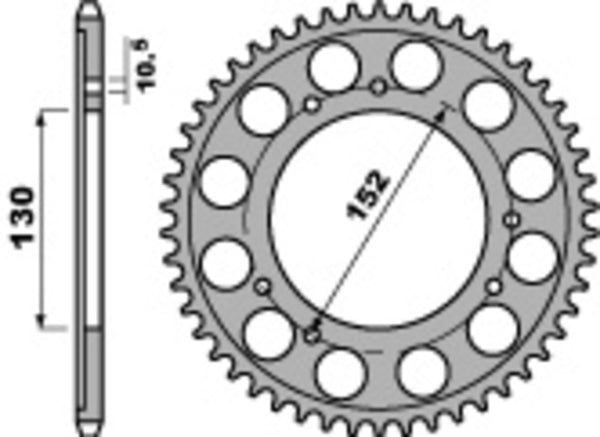 PBR Standard C45 Acél Hátsó Sprock 713 - 530 713 46 C45