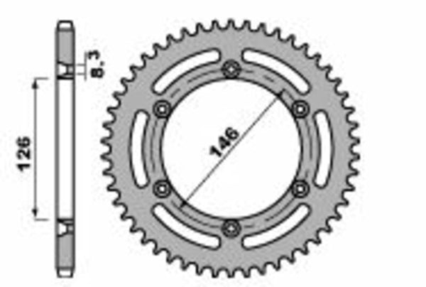 PBR Standard Steel Heady Sprock 805 - 428 805 50 f