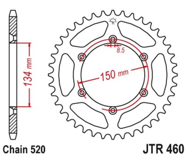 A JT Sprock acél önmagában is megtisztító ReAar Sprock 460 - 520 JTR460.49SC