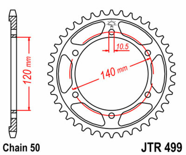 JT Sprock's Steel Standard Rear Sprock 499 - 530 JTR499.38