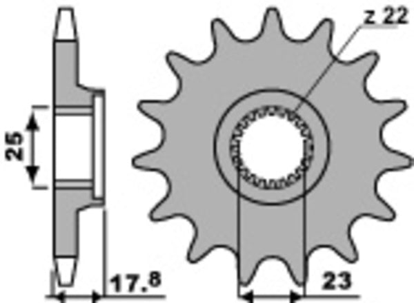 PBR acél szabványos elülső láncszalon 2096 - 520 2096 16 18NC