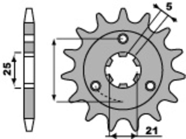 PBR acél standard első lánccal 424 - 530 424 16 18NC