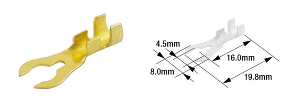 Tourmax Fork terminál hím Ø4,5 mm B-21-Brass-100-Pack-ETP-81