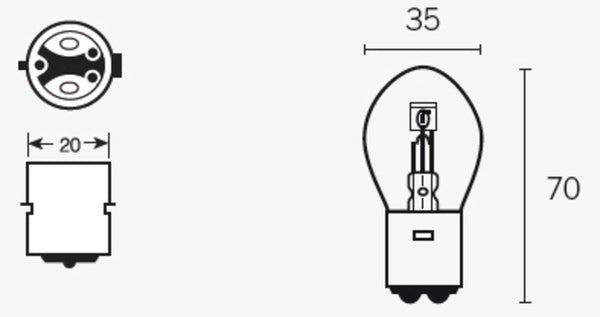 Tecnium B35 izzók 6V 35/35W - x10 1079297