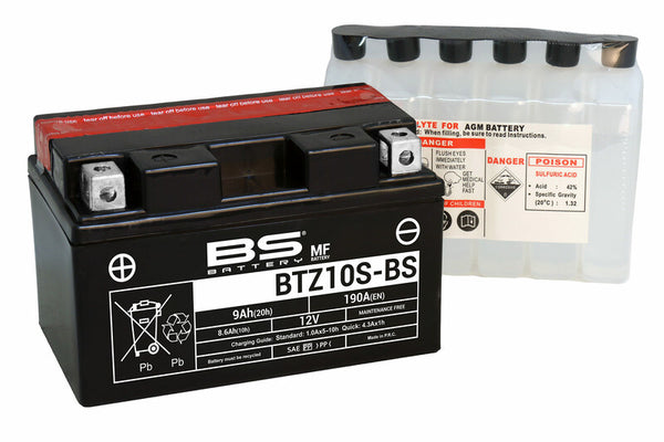 BS Battery Maintenance-Free Battery with Acid Pack - BTZ10S-BS 