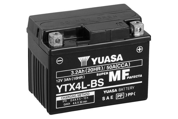 YUASA Maintenance-Free Battery with Acid Pack - YTX4L-BS 