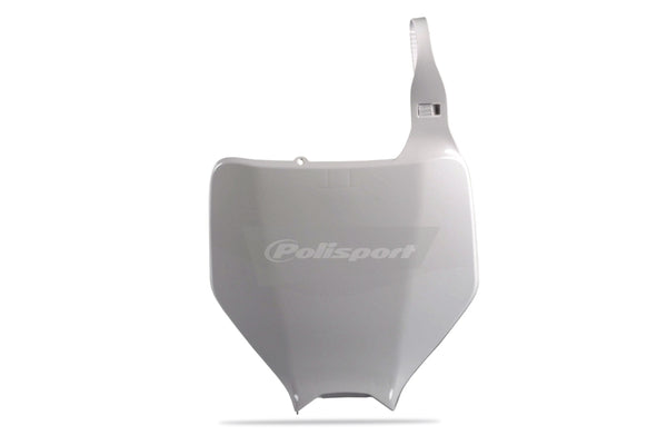 Rendőrségi kikötő elülső számú tányér fehér Kawasaki KX/KX-F et Suzuki RM-Z250 86608002