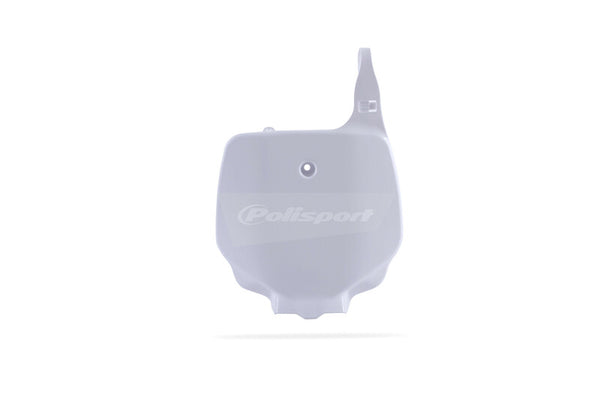 Rendőrségi kikötő elülső számú tányér fehér Kawasaki KX85/KX100 & Suzuki RM100 8661700007