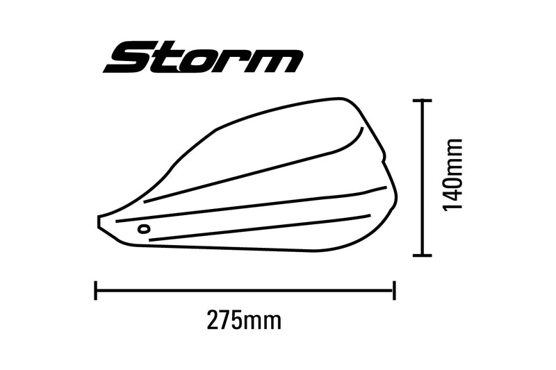 Barkbusters Storm Handguard Kit egypontos sáv vége fekete STM-007-02-BK