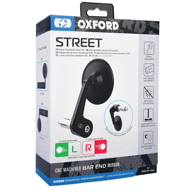 Oxford Street Bar End Univerzális bal tükör - fekete (1 pc) Ox535