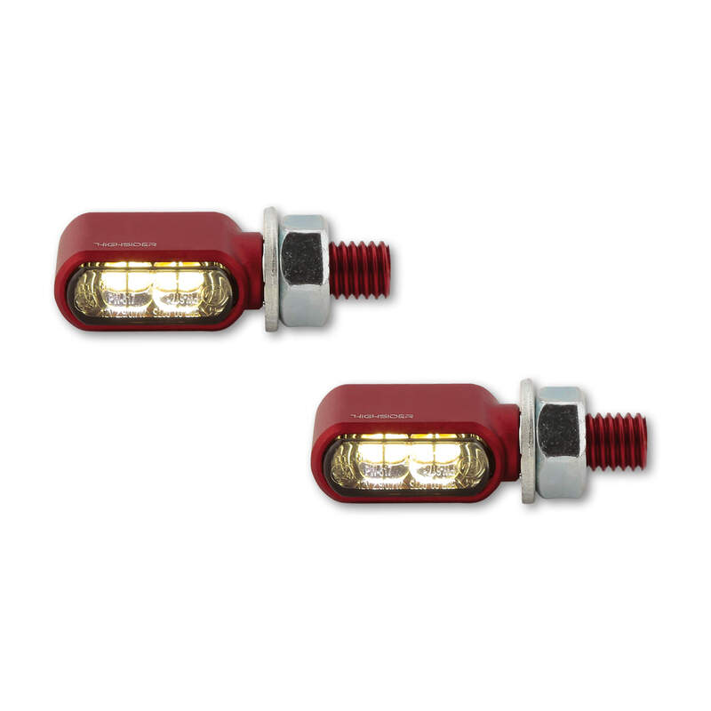 HighSider CNC 2in1 LED-jelző/helyzet Light Little Bronx, piros, színezett, E-jóváhagyott, (pár) 204-2872